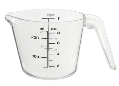 Mainstays 1 Cup Large Spout Plastic Measuring Cup, Clear