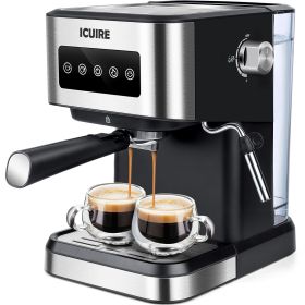 Espresso Machine with Milk Frother, 20 Bar Pump Pressure Coffee Machine, 1.5L/50oz Removable Water Tank