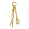 14K 3-D Enamel Spatula, Wooden Spoon, Whisk Moveable Charm