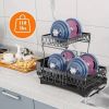 2-layer tableware arrangement rack, household large capacity tableware storage rack storage rack, bowl rack, dish rack, cup rack, drain rack