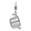 Amore La Vita Sterling Silver Rhodium-plated Polished 3-D Measuring Cup Charm with Fancy Lobster Clasp