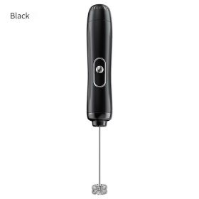Handheld Electric Milk Frother Egg Beater Maker Kitchen Drink Foamer Mixer Coffee Creamer Whisk Frothy Stirring Tools (Color: black)