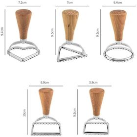 5pcs; Geometric Cookie Cutters; Stainless Steel Candy Mold With Wooden Handle; Biscuit Molds; Square Round Heart Shaped Chocolate Cutters; Cake D (Items: Cookie Mold)