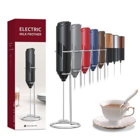 Handheld Frother Electric Whisk, Milk Foamer, Mini Mixer with Stand (Color: black)