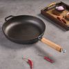 Cast Iron Frying Pan with Wooden Handle(AMZ Shipping)